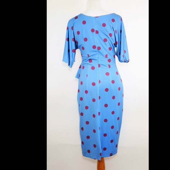lindy bop blue polka dot dress